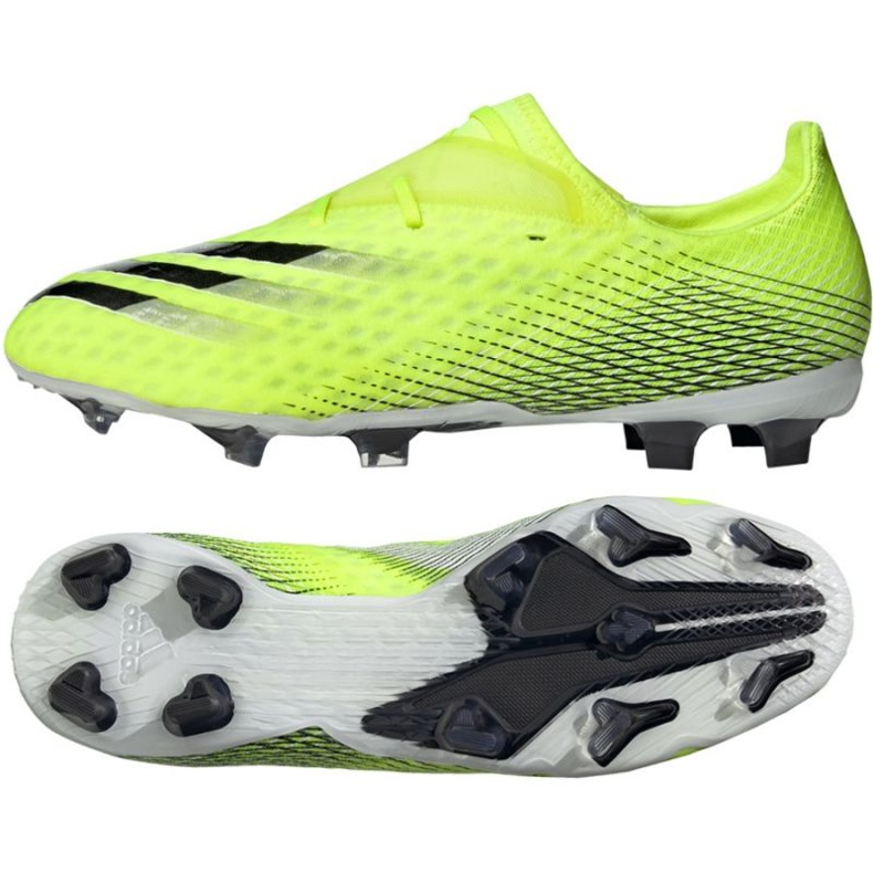 Adidas X Ghosted.2 Fg M FW6958 football boots white, yellow-green neon green 1 Adidas X Ghosted.2 Fg M FW6958 football boots white, yellow-green neon green 1