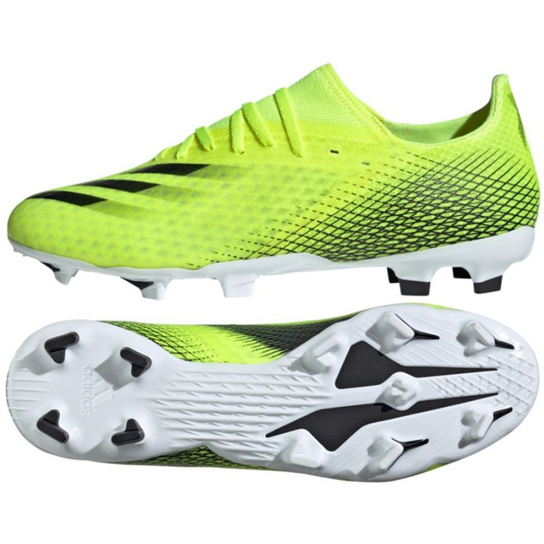 Adidas X Ghosted.3 Fg M FW6948 football boots white, yellow-green neon green 1 Adidas X Ghosted.3 Fg M FW6948 football boots white, yellow-green neon green 1
