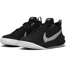 Nike Team Hustle D 10 Big Basketball Shoe Jr CW6735 004 basketball shoe black black 1