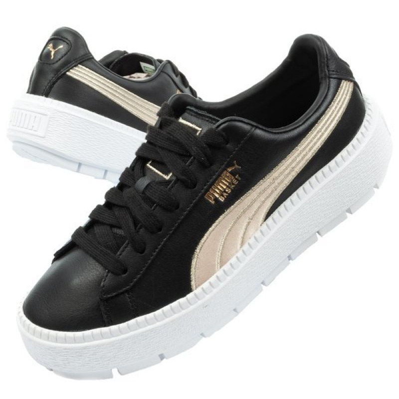 Puma black trace suede 2025 platform trainers