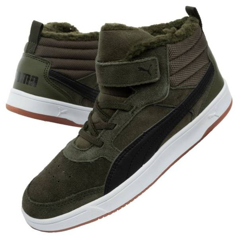 Puma Rebound Street Sd Fur Ps 367869 02 shoes green 1 Puma Rebound Street Sd Fur Ps 367869 02 shoes green 1