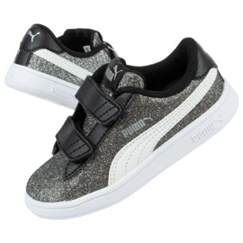 Puma Smash V2 Glitz Glam Jr 367380 04 black silver 1