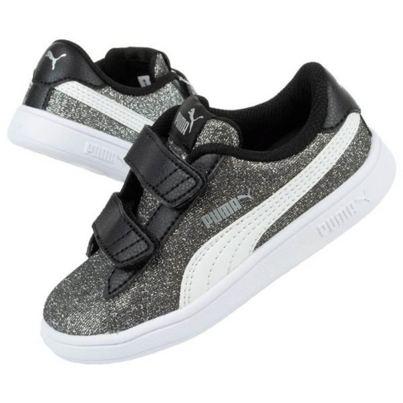 Puma Smash V2 Glitz Glam Jr 367380 04 black silver 1