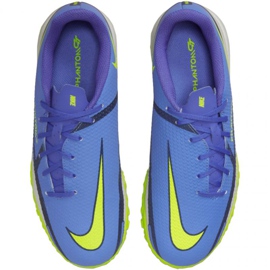 Nike Phantom GT2 Academy Tf Jr DC0817 570 soccer shoes gray, blue blue 1