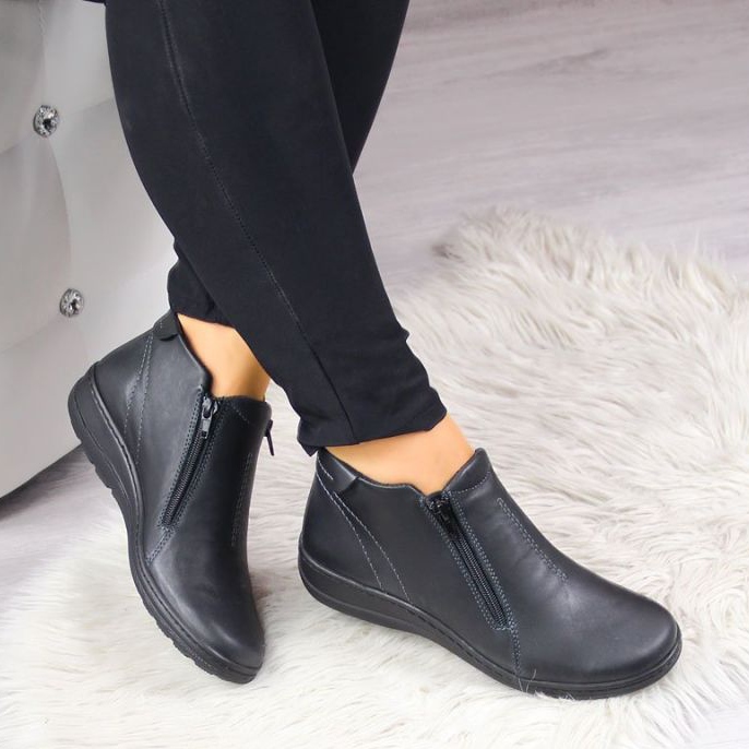 Comfortable insulated leather boots W Helios 642 grey 2