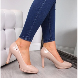 Pumps lacquered on the Sergio Leone W SK53C platform white pink 2