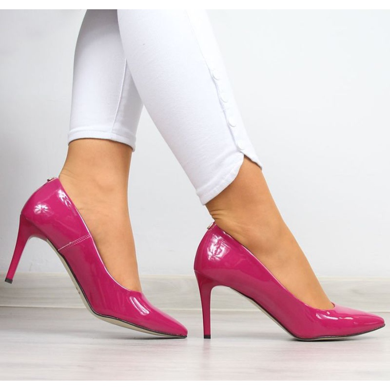 BM Pumps on a stiletto heel lacquered Juma W CIT2565I fuchsia pink 2