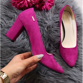 Pumps on the post of Monique W AN866H fuchsia white pink 1