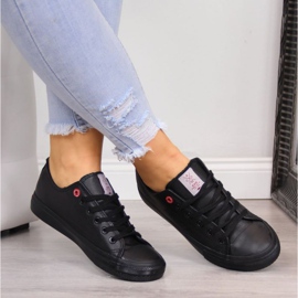 Low-top eco leather sneakers Cross Jeans W INT1140A black 2