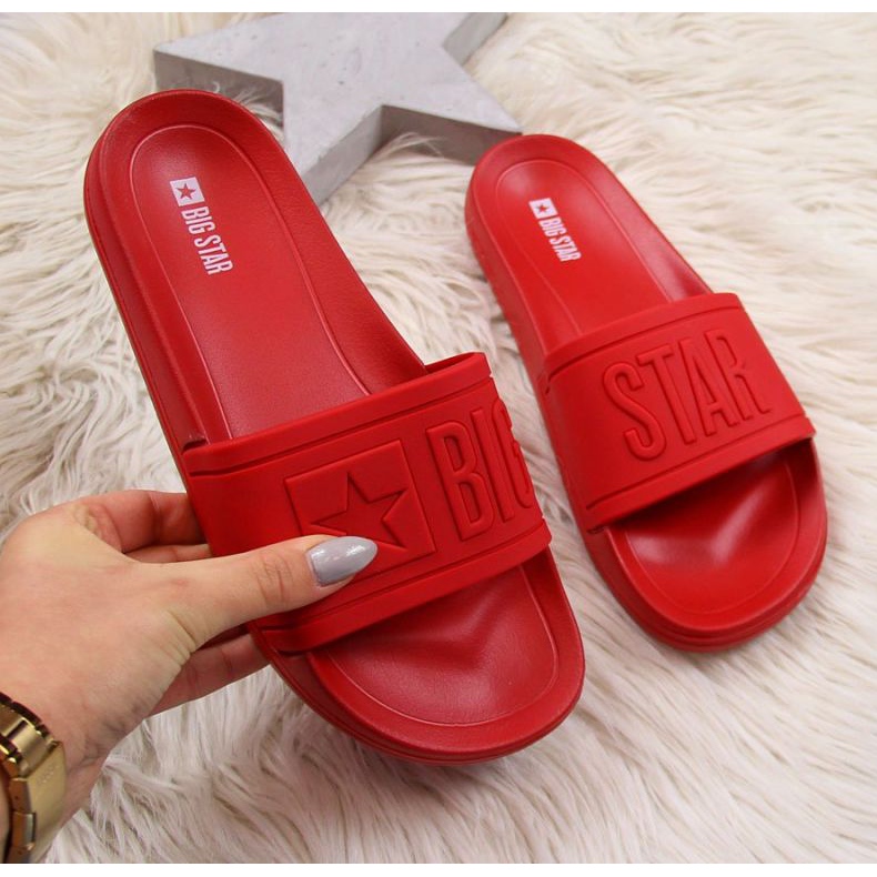 Rubber beach slippers Big Star W DD274A270 red 1