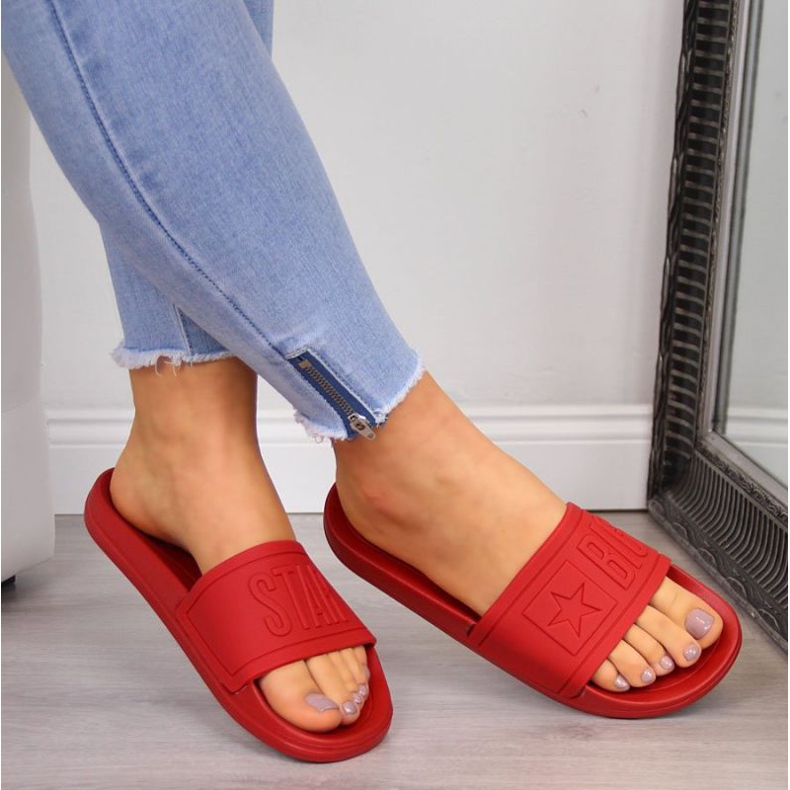 Rubber beach slippers Big Star W DD274A270 red 2