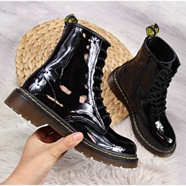 Leather lacquered boots Filippo W PAW78 insulated black 1