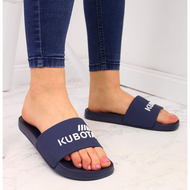 Kubota W KUB1B basic navy blue beach slippers 2