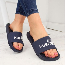 Kubota W KUB1B basic navy blue beach slippers 7