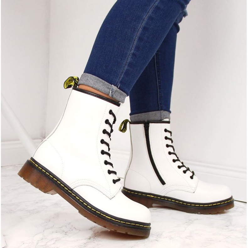 Insulated leather boots Filippo W PAW77B white yellow 2