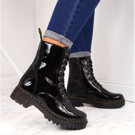 Black lacquered leather boots Filippo W PAW80B 2