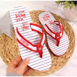 Big Star W DD274A249 red beach flip-flops white 1