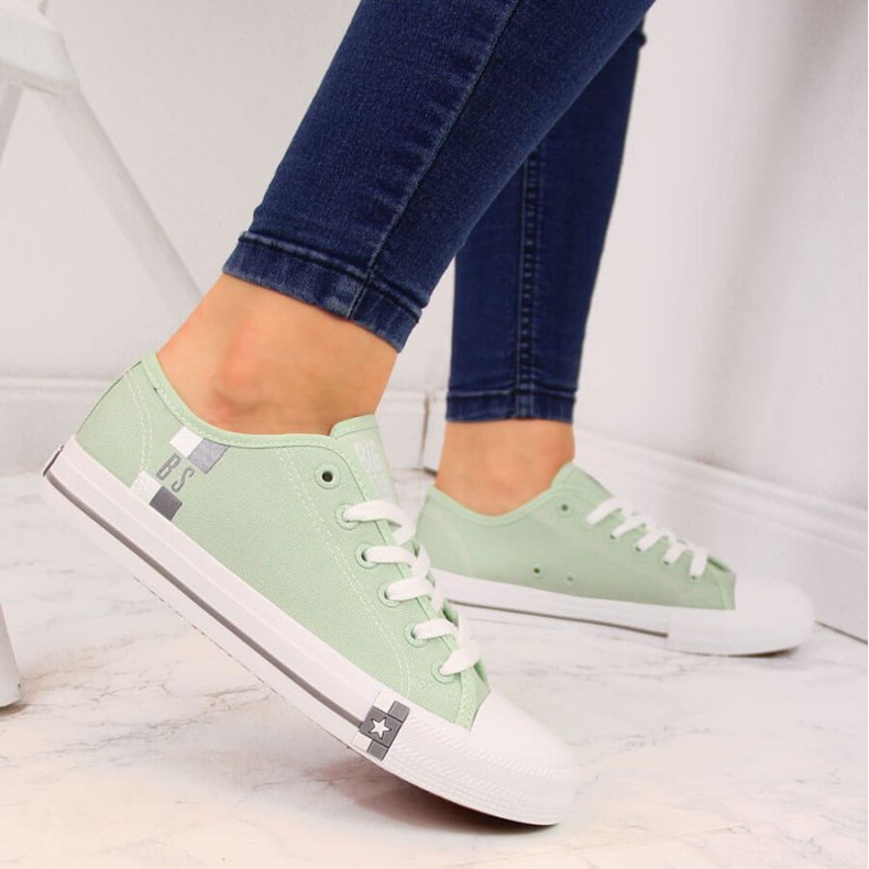 Textile sneakers Big Star W HH274112 mint white green 2