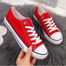Textile low sneakers Atletico W ATC266H red white 1