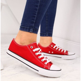 Textile low sneakers Atletico W ATC266H red white 2