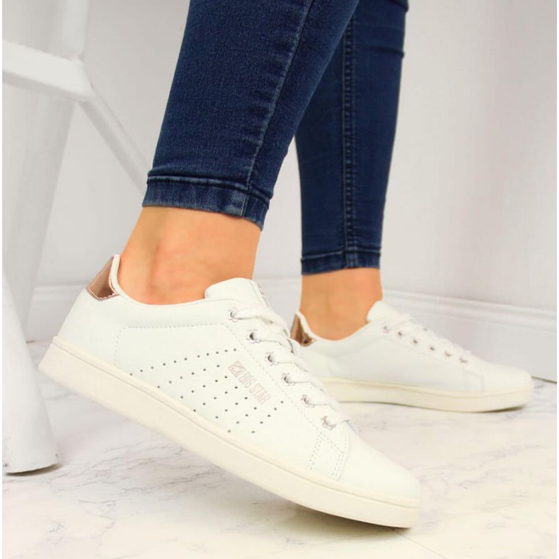 Low-top sneakers with eco leather Big Star W DD274583 white 2 Low-top sneakers with eco leather Big Star W DD274583 white 2