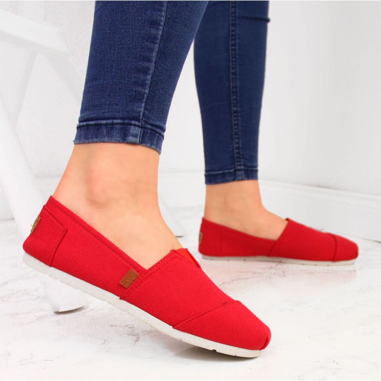 Sneakers slip on tomsy News W EVE275C red 2