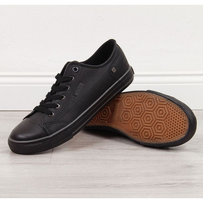 Low-top eco leather Big Star M INT1554B black sneakers 1 Low-top eco leather Big Star M INT1554B black sneakers 1