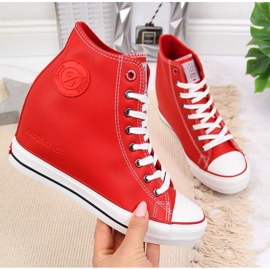 Sneakers on the wedge Cross Jeans W II2R4026C red white 1