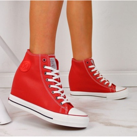 Sneakers on the wedge Cross Jeans W II2R4026C red white 2