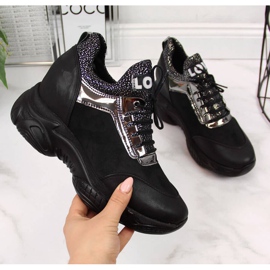 BM Sneakers on a hidden wedge Navy Dot W WOL9 black 1