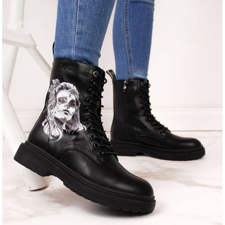 Leather boots Goe W II2N4046 black 2