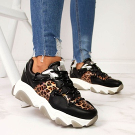 Goe W II2N4067 leopard sneakers beige brown black silver 2