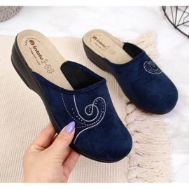 Home slippers on the wedge Inblu W ARC2 navy blue 1