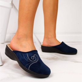 Home slippers on the wedge Inblu W ARC2 navy blue 2
