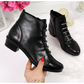 Leather boots, high heels, Rieker W Y0769 black 1