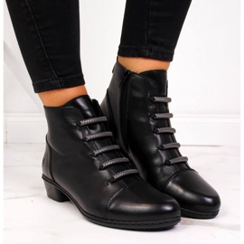 Leather boots, high heels, Rieker W Y0769 black 2