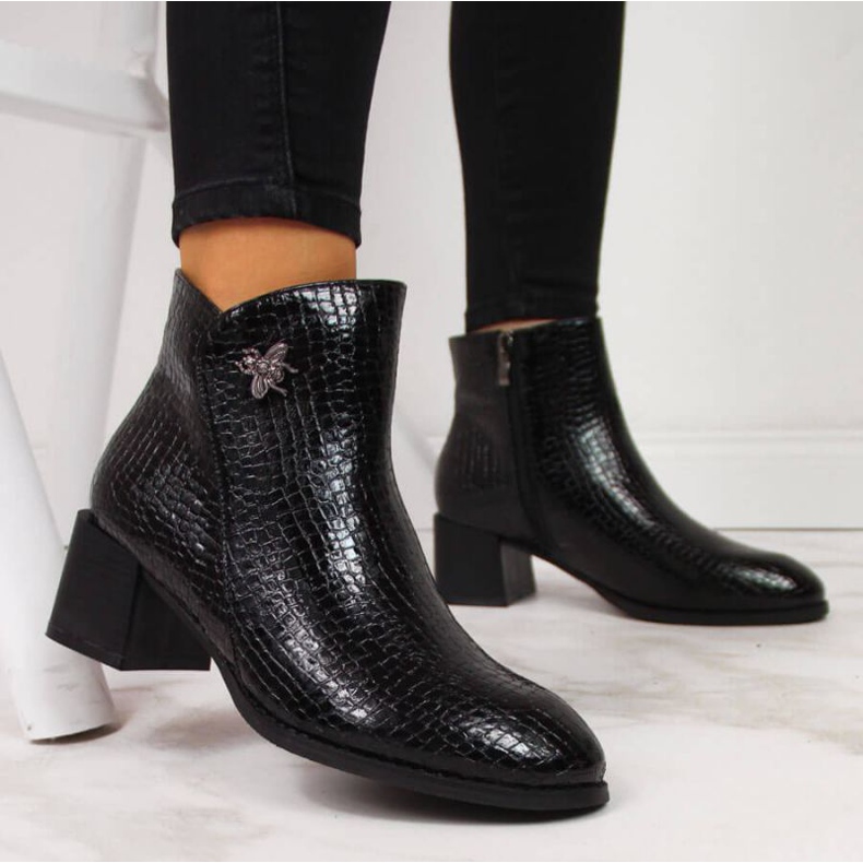 Black Boots with a fly snakeskin Filippo W PAW287 2