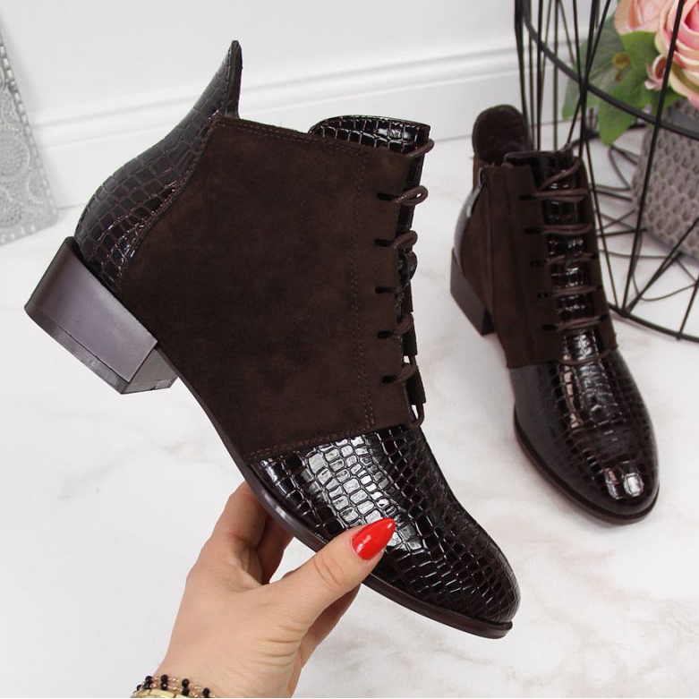 Snake leather boots Potocki W WOL33B brown 1