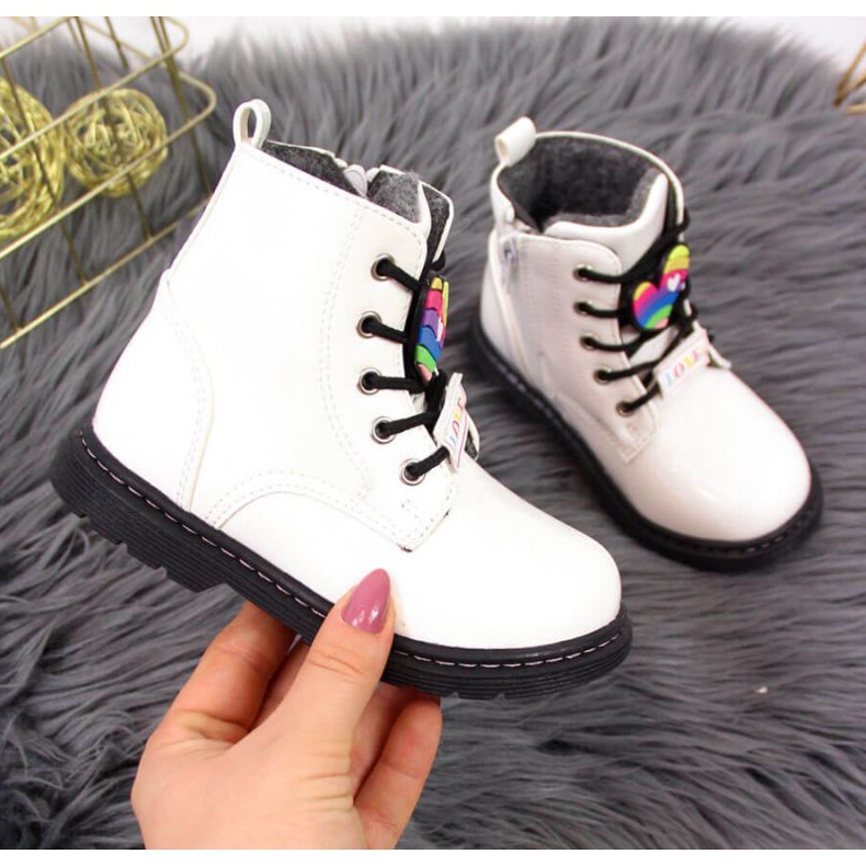 Warm girls' boots Jr EVE318B white 1