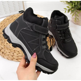 Black trekking shoes Jr EVE321A white 1