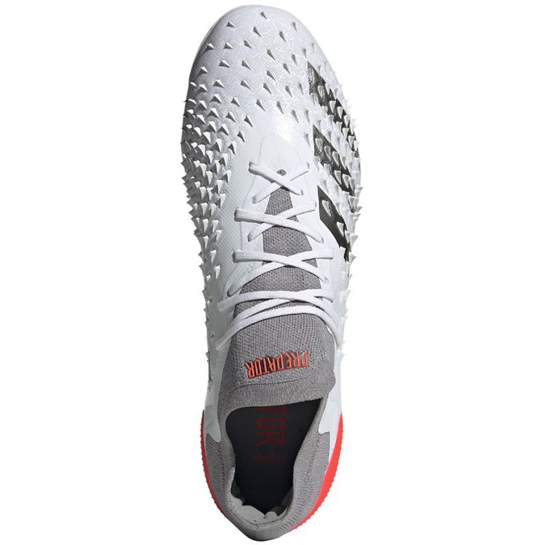 Adidas Predator Freak.1 Fg LM FY6263 football boots white, white, gray / silver white 1 Adidas Predator Freak.1 Fg LM FY6263 football boots white, white, gray / silver white 1
