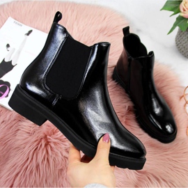 Warm Chelsea boots, lacquered Sergio Leone W SK353 black 1
