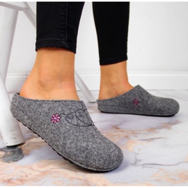 Slippers with embroidery Panto Fino W INT1632 gray grey 2