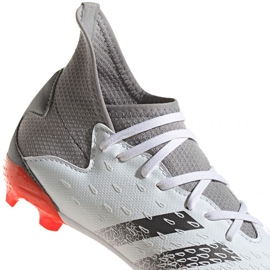 Adidas Predator Freak.3 Fg Jr FY6280 football boots white, white, gray / silver white 6