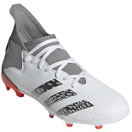 Adidas Predator Freak.3 Fg Jr FY6280 football boots white, white, gray / silver white 10
