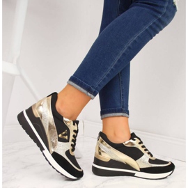 Wedge sneakers Vinceza W WM747B black and gold golden 2 Wedge sneakers Vinceza W WM747B black and gold golden 2