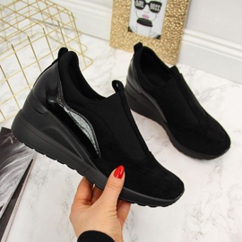 Wedge sneakers Vinceza W WM790A black 1