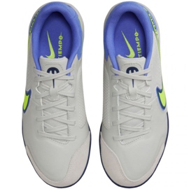 Nike Tiempo Legend 9 Academy Ic Jr DA1329 075 football shoes green, blue, gray / silver shades of grey 1