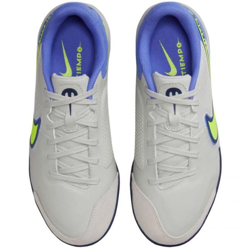 Nike Tiempo Legend 9 Academy Ic Jr DA1329 075 football shoes green, blue, gray/silver shades of gray 1