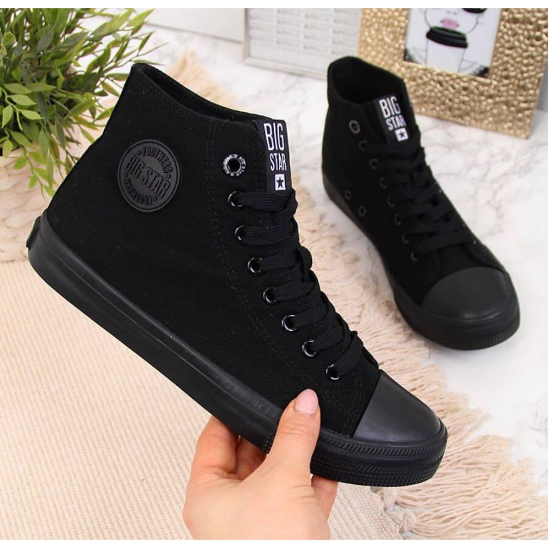 High-top textile sneakers Big Star W FF274A170 black 1 High-top textile sneakers Big Star W FF274A170 black 1
